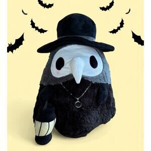 Squishable Plague Doctor 18” Mask Hat Plush Figure Black Spooky Goth lantern